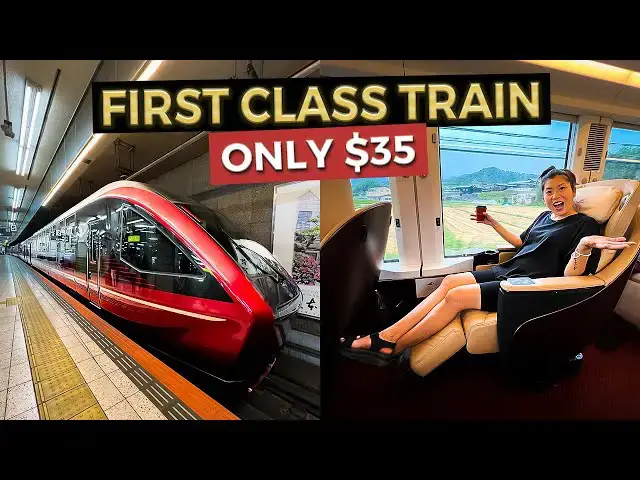 Video thumbnail for Riding the $35 FIRST CLASS Train from Osaka to Nagoya | Luxury Train Japan