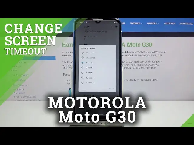 'Video thumbnail for How to Set Up Screen Sleep Time in Motorola Moto G30 - Change Screen Timeout'