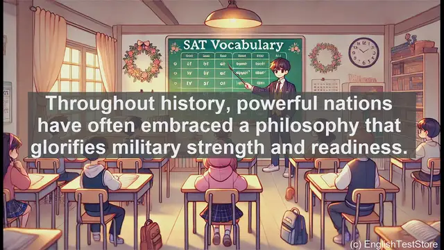 Video thumbnail for 5000 Must Know SAT Vocabulary - Militarism: Definition and Impact on Global Politics