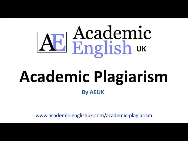 Video thumbnail for Academic Plagiarism - how to avoid plagiarism