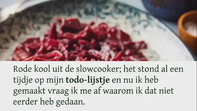 Video thumbnail for Rode kool uit de slowcooker