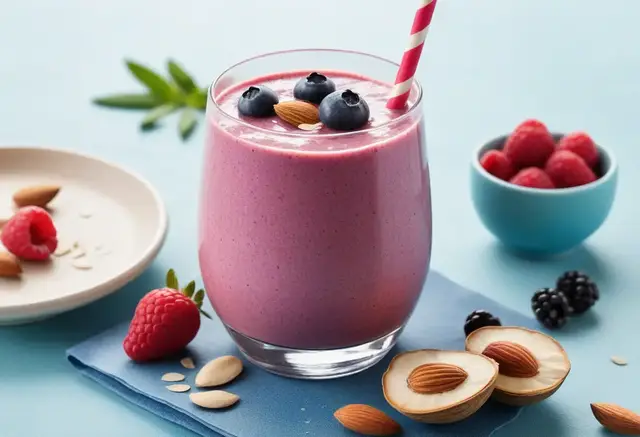 Video thumbnail for Berry Almond Smoothie