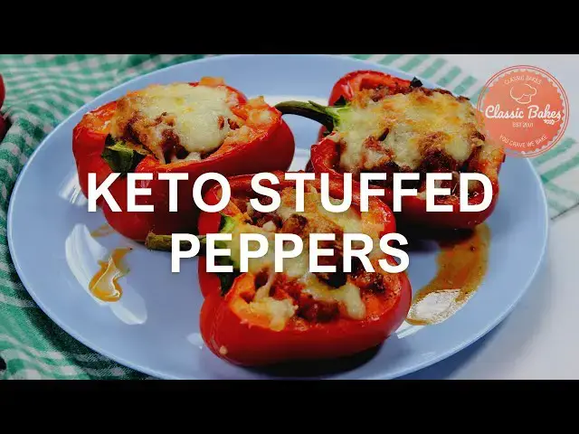 'Video thumbnail for How To Make Keto Stuffed Peppers | Super Easy Keto Stuffed Peppers Recipe | Classic Bakes'