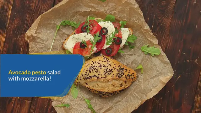 Video thumbnail for Avocado pesto salad with mozzarella