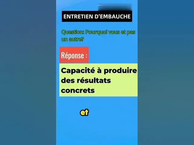 'Video thumbnail for Comment répondre à la question d'entretien d'embauche: "Pourquoi vous et pas un autre ?"  #Exemple 1'