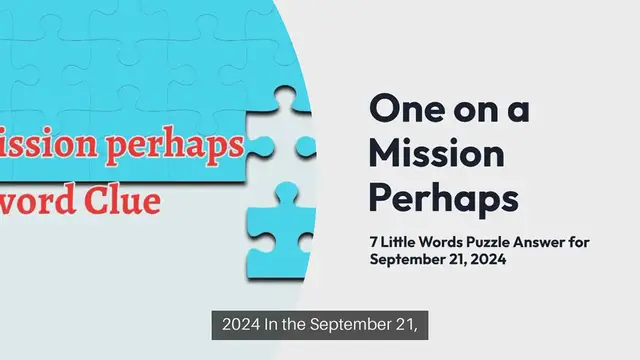 Video thumbnail for One on a mission perhaps 7 Little Words Puzzle Answer from September 21, 2024