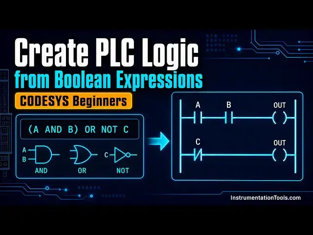 Video thumbnail for Create PLC Logic from Boolean Expressions | CODESYS Beginners