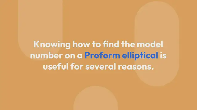 Video thumbnail for How to Find Model Number on a Proform Elliptical