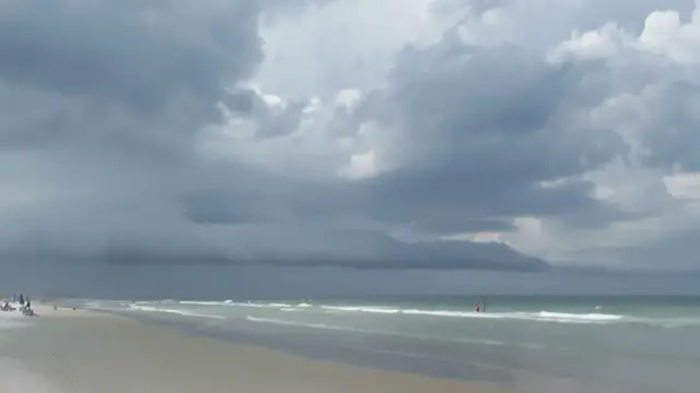Video thumbnail for Storm Shelf Cloud Over Florida Beach