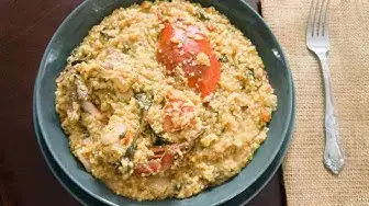 Video thumbnail for Cornmeal with Blue Crab and Spinach, a one-pot meal