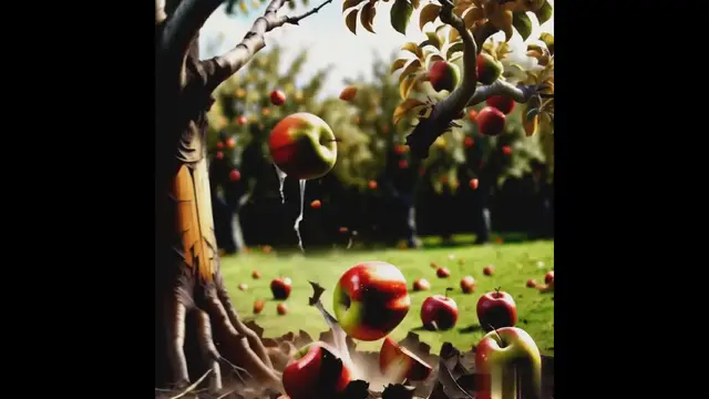 Video thumbnail for Effect of Gravity as to how apple is falling from a tree