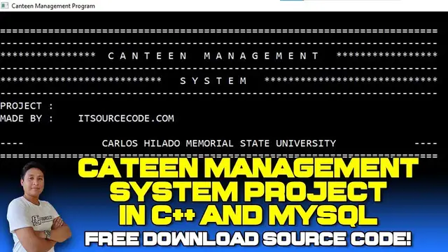 Video thumbnail for Canteen Management System in C++ and MySQL with Source Code (Free Download) 2022