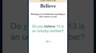 Video thumbnail for Believe meaning | Believe in a Sentence | Most common words in English #shorts