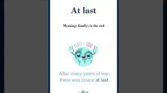 Video thumbnail for "At last" meaning | "At last" in a sentence | Common English Idioms #shorts