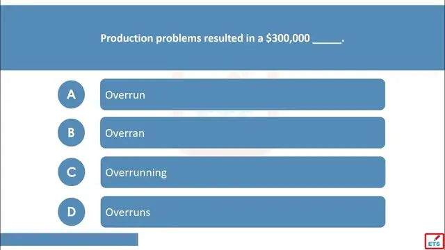 Video thumbnail for English Verb Tenses: Overran, Overruns, Overrun, Overrunning Quiz