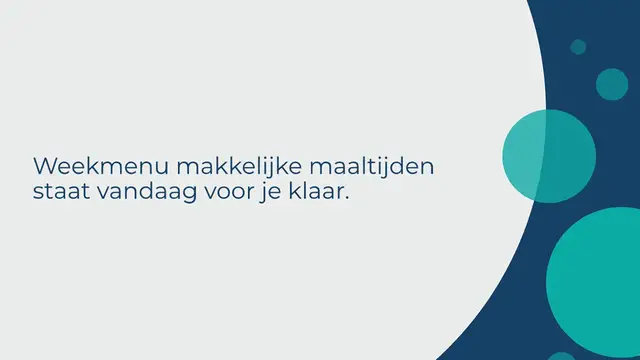 Video thumbnail for Weekmenu makkelijke maaltijden #