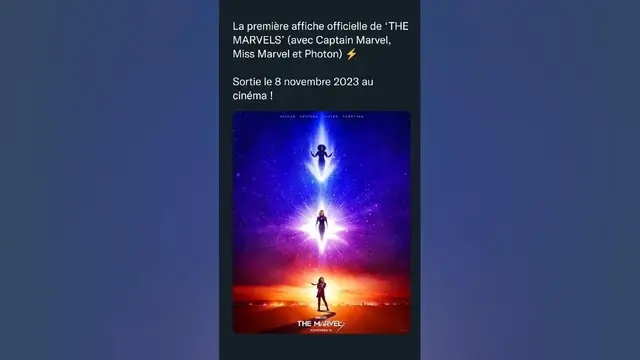 'Video thumbnail for ‘THE MARVELS’ (avec Captain Marvel, Miss Marvel et Photon) ⚡️ Sortie le 8 novembre 2023 au cinéma !'