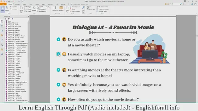 Video thumbnail for Learn English Through Pdf | English Conversation About A Favorite Movie