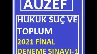Video thumbnail for Hukuk Suç Ve Toplum 2021 Final Deneme Sınavı -1