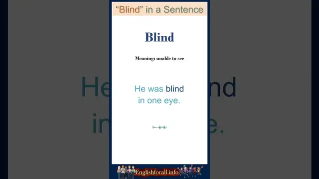 Video thumbnail for Blind meaning | Blind in a Sentence | Most common words in English #shorts