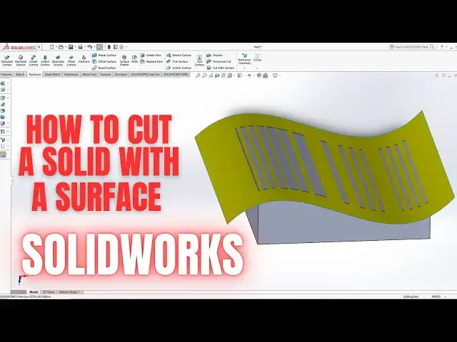 'Video thumbnail for SolidWorks | How to Cut a Solid with a Surface in 2 Minutes!'