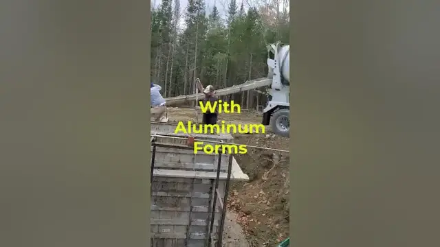 Video thumbnail for Concrete Foundation Wall Pour with Aluminum Forms #Shorts