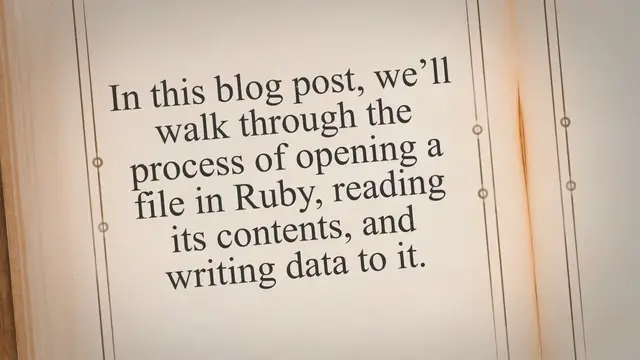 Video thumbnail for How To Open A File In Ruby