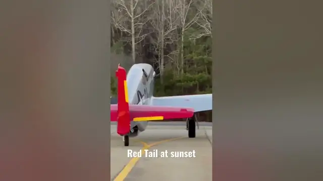 'Video thumbnail for CAF Red Tail Squadron P-51 Mustang landing at sunset, what else? #aviationhistory #avgeek #warbird'