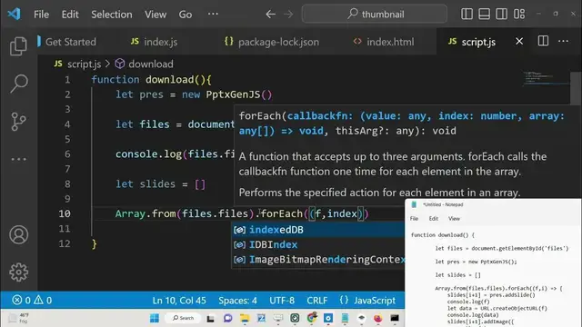 Video thumbnail for Javascript PPTXGenJS Example to Add Multiple Images in PPTX File Using HTML5 Form in Browser