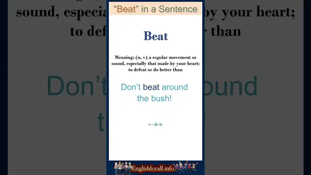 Video thumbnail for Beat meaning | Beat in a Sentence | Most common words in English #shorts