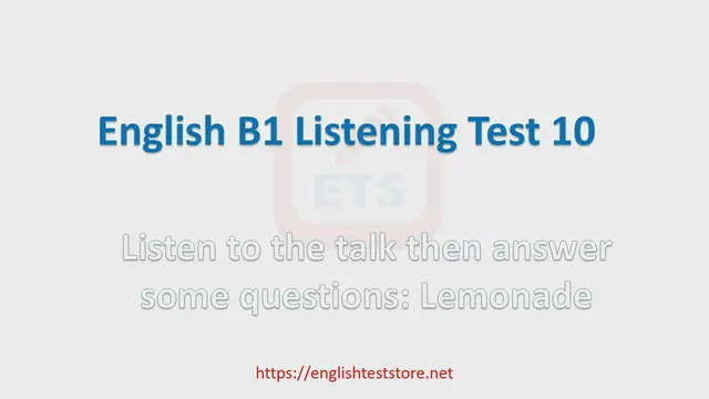 Video thumbnail for English B1 Listening Practice Test 10