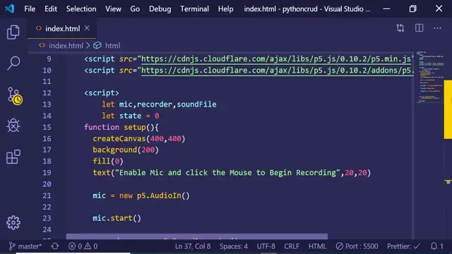 Video thumbnail for p5.js Sound Library to Play and Record Sound in Browser Using HTML5 & Javascript [BEST TUTORIAL]