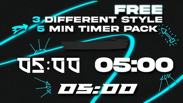 Video thumbnail for 5 min countdown timer pack | 3 Clean 5 min timer animation