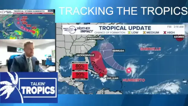 'Video thumbnail for Tropical Update: Humberto and Imelda Threaten U.S.'