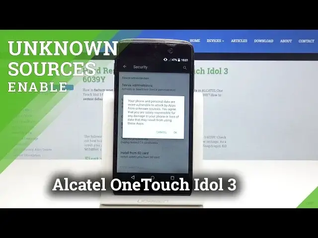 Video thumbnail for How to Enable Installation Apps from Unknown Sources ALCATEL OneTouch Idol 3