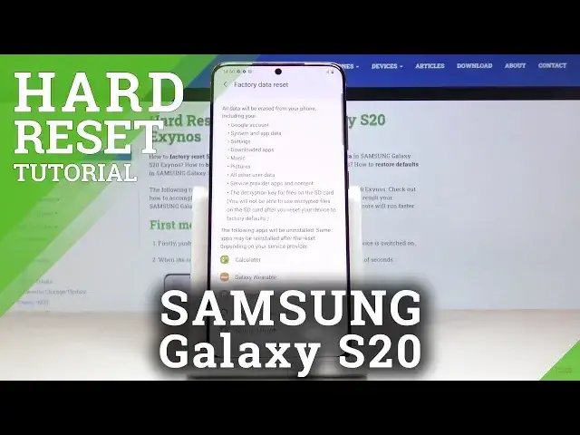 'Video thumbnail for How to Hard Reset SAMSUNG Galaxy S20 - Wipe Data / Factory Reset'