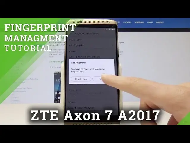 Video thumbnail for How to Add Fingerprint on ZTE Axon 7 A2017 - Unlock by Fingerprint Instructions