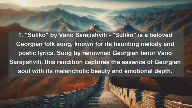 Video thumbnail for Soulful Melodies: Top 10 Beautiful Songs from Georgia
