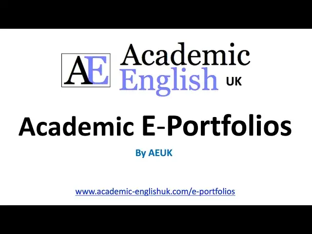 Video thumbnail for Academic E-Portfolios   - how to create an academic e-portfolio.