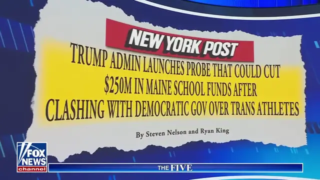 Video thumbnail for Trump and Maine Governor Clash Over Transgender Executive Order, Reporters Reveal Tense Moments