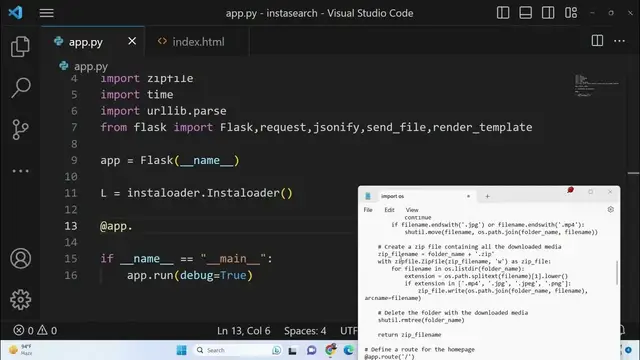 Video thumbnail for Python 3 Flask Instagram API Project to Download All Images & Video Posts and Export it as ZIP File