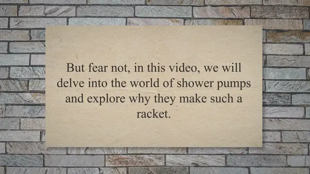 'Video thumbnail for Silencing the Symphony: Why Your Shower Pump Is So Noisy and How to Fix It'