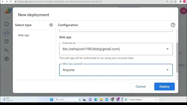 Video thumbnail for Google Apps Script to Send Email Using GmailApp in HTML Form & Javascript Web App in Browser