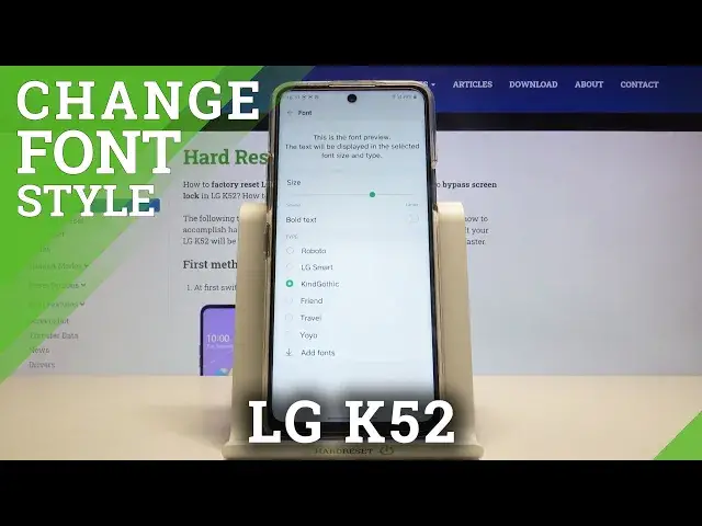 'Video thumbnail for Change Font Style - LG K52 Display Options'