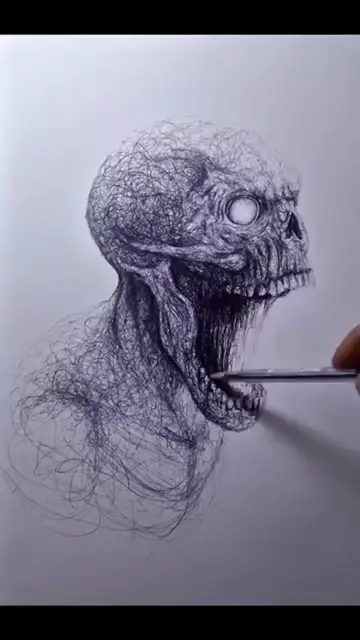 Video thumbnail for bloody skull sketch