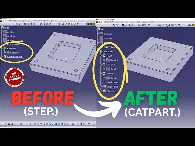 'Video thumbnail for CATIA | How to Convert a Step File into CATPART Like a Pro'