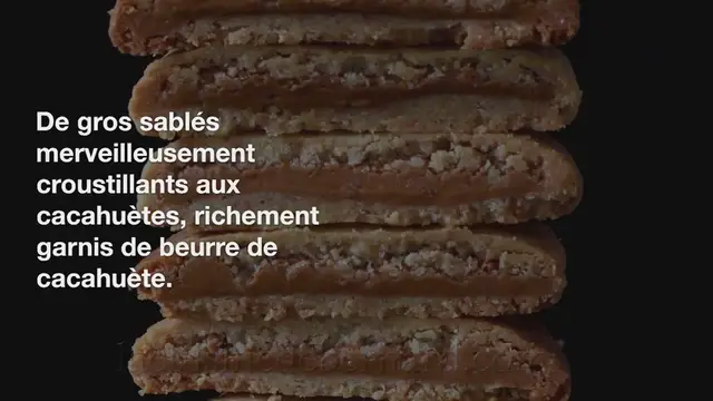 Video thumbnail for SABLÉS CROUSTILLANTS FOURRÉS AU BEURRE DE CACAHUÈTE