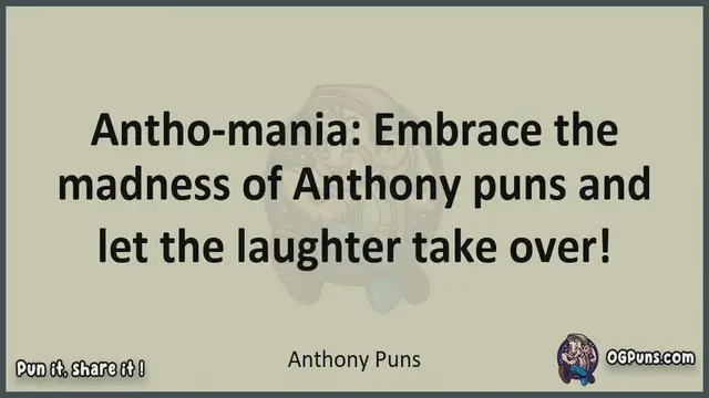 Video thumbnail for Anthony - Jokes, Puns, Wordplays, and Laughter