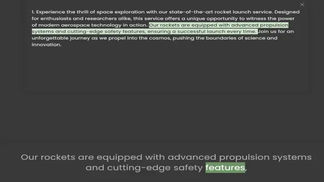Video thumbnail for 1. Experience the thrill of space exploration with our state-of-the-art rocket launch service. Designed for enthusiasts and researchers alike, this service offers a unique opportunity to witness the power of modern aerospace technology in