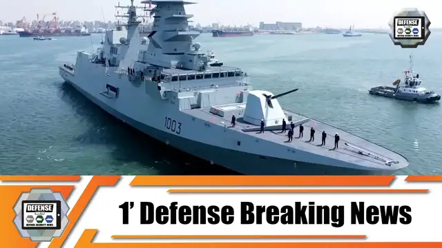 'Video thumbnail for Egyptian Navy receives frigate ENS Bernees 1003 FREMM Carlo Bergamini-class Alexandria Naval Base'